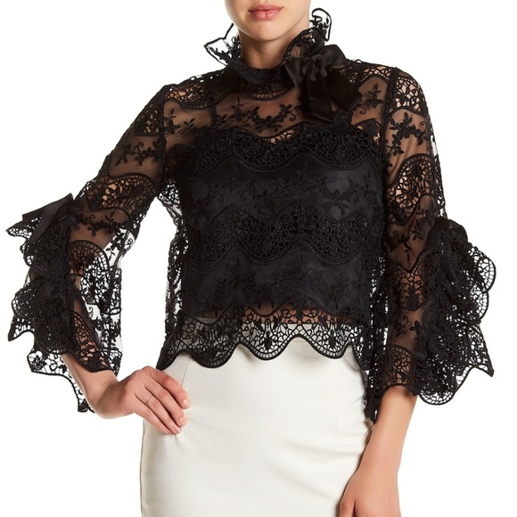 lace mesh blouse